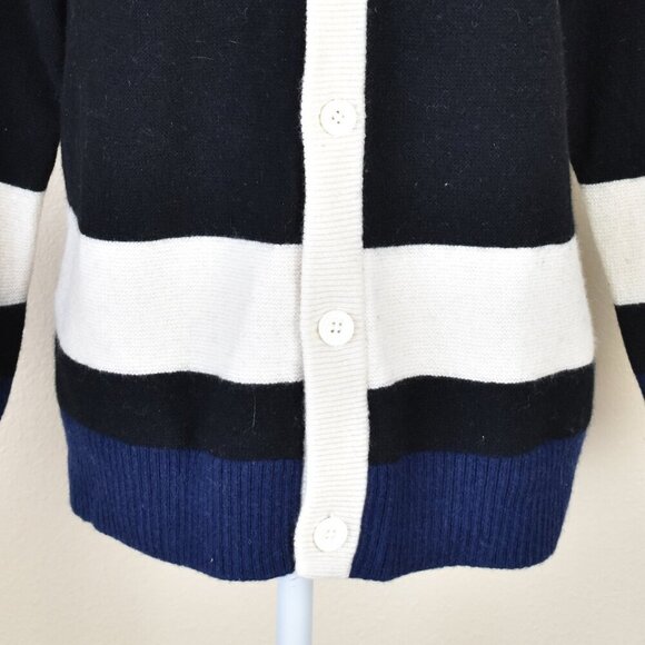 COS Knit Stripe V-Neck Wool Cardigan Sweater - S - Picture 3 of 11